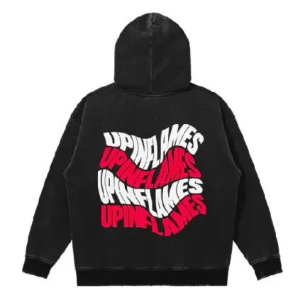 Up In Flames Hoodie Snow Wash (2)