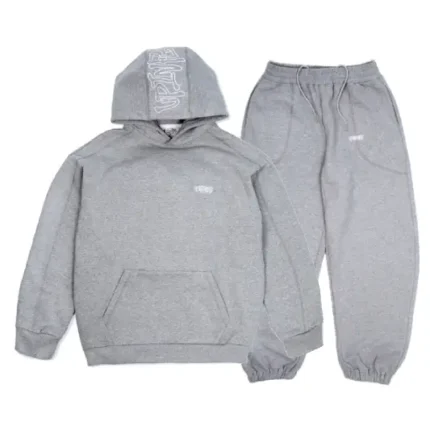 Up In Flames Reverse Stitch Tracksuit Grey 3