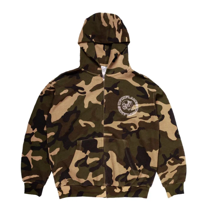 Up In Flames Camo Waffle Zip up 1