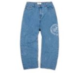 Up In Flames Riot Logo Jeans Medium Wash 1