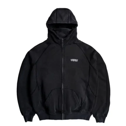 Up In Flames Ninja Zip Up Washed Black (3)